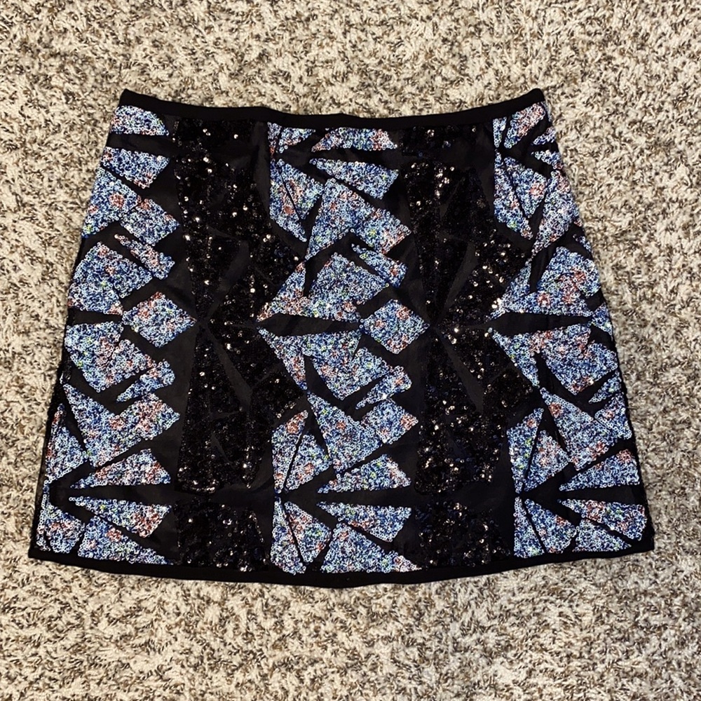 ASTR sequin multicolored on black mini skirt size large